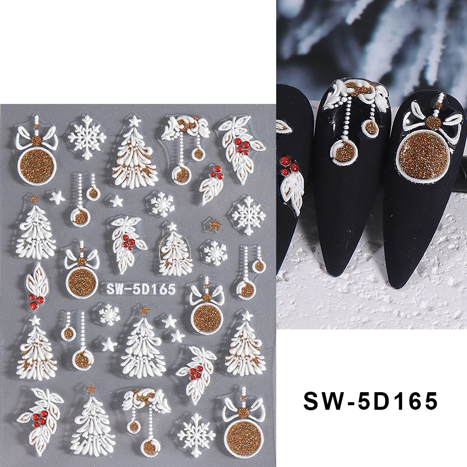 3D Christmas Cartoon Self-Adhesive Nail Art Decal Stickers