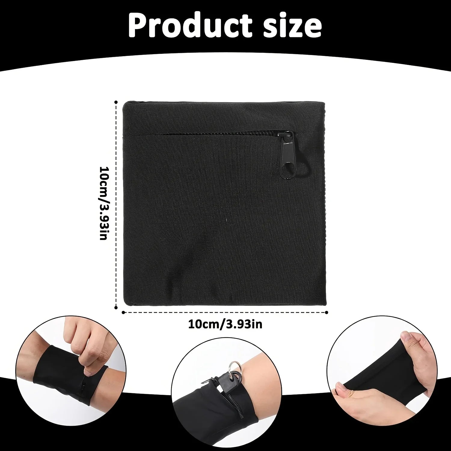 Zippered Wristband Storage Pouch for Running and Fitness - 9