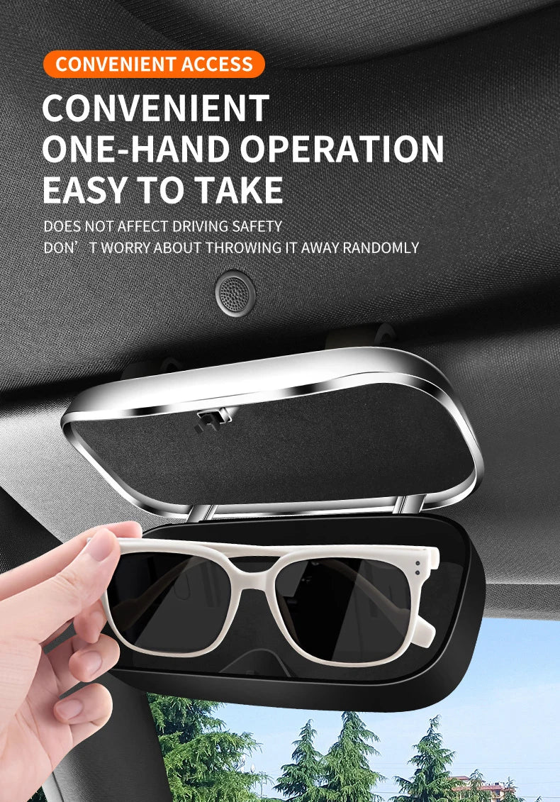 Portable Car Sun Visor Sunglasses Holder Case - 13