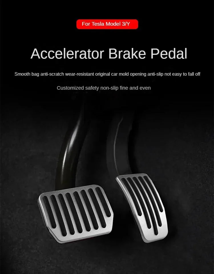 Aluminum Non-Slip Pedal Cover Set for Tesla Model 3 and Model Y - 7