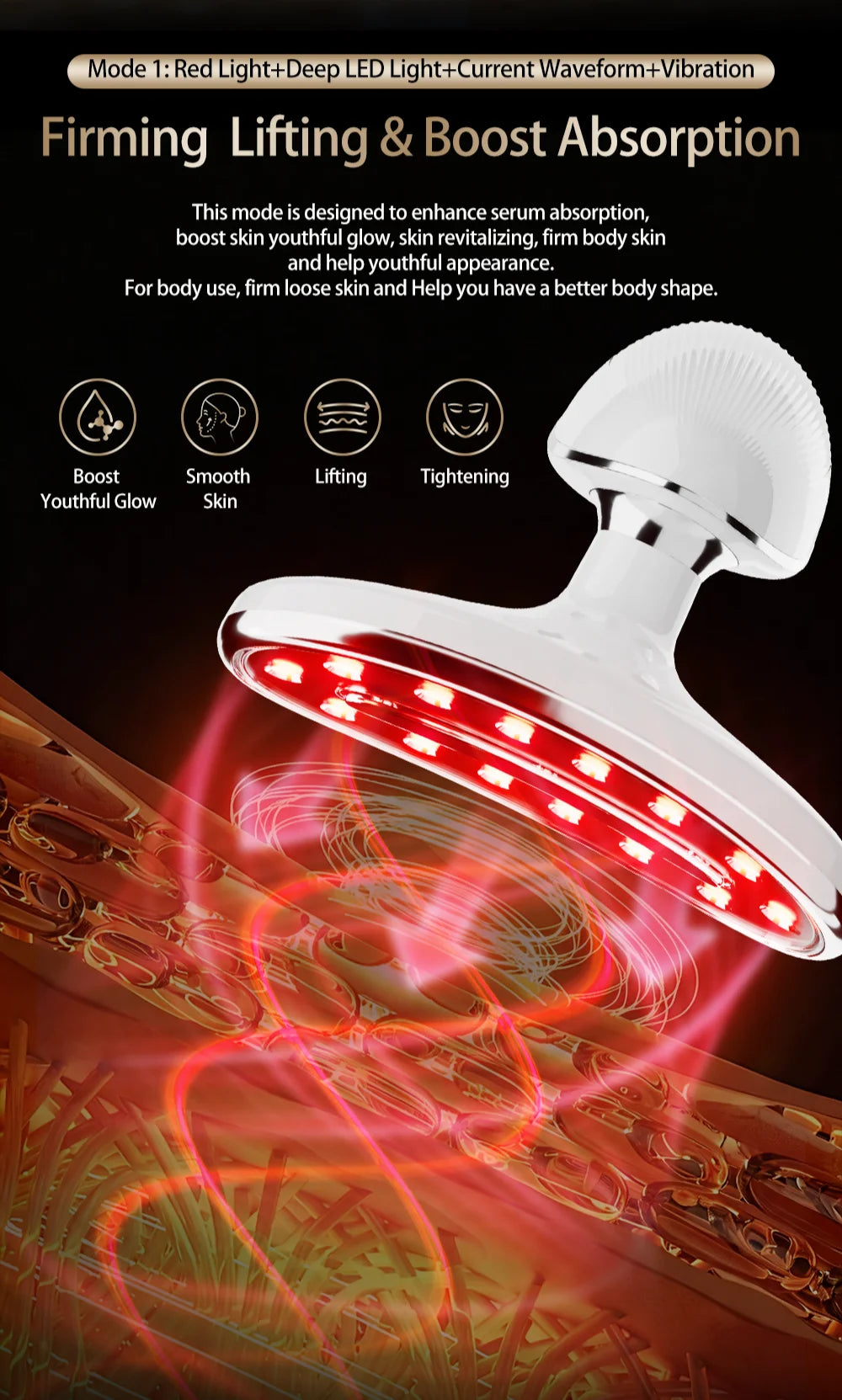 LED Facial and Body Skin Tightening & Sculpting Massage Tool - 12