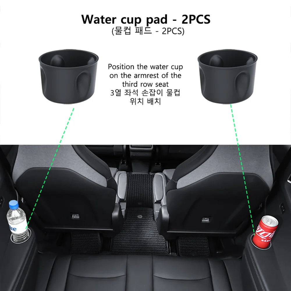 3rd Row Silicone Cup Holder Inserts for Model Y L