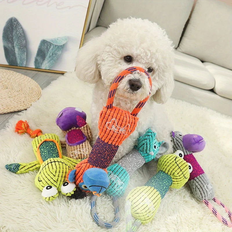 Squeaky Animal Plush Dog Toy for Chewers - 5