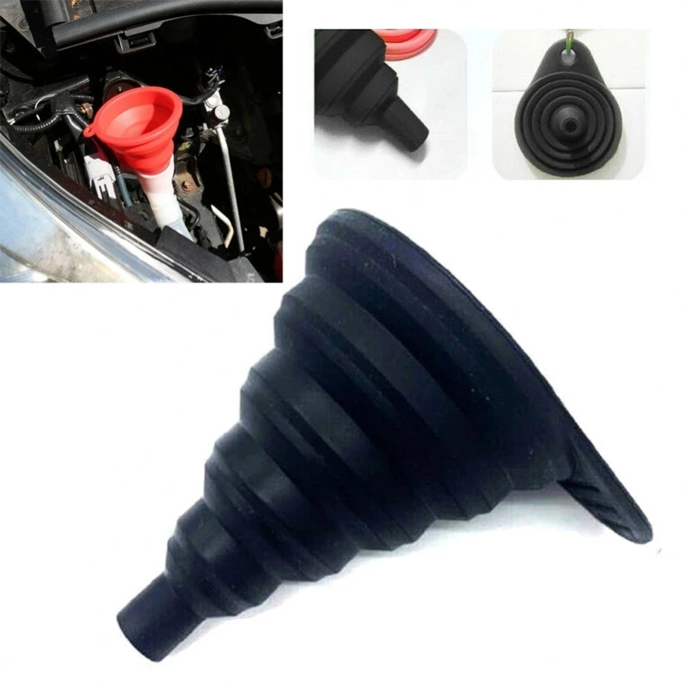 Collapsible Silicone Automotive Fluid Funnel