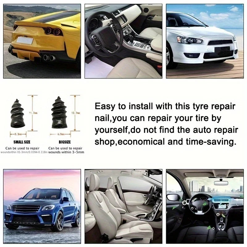 Emergency Car Tire Repair Kit for Quick Flat Fixes - 9