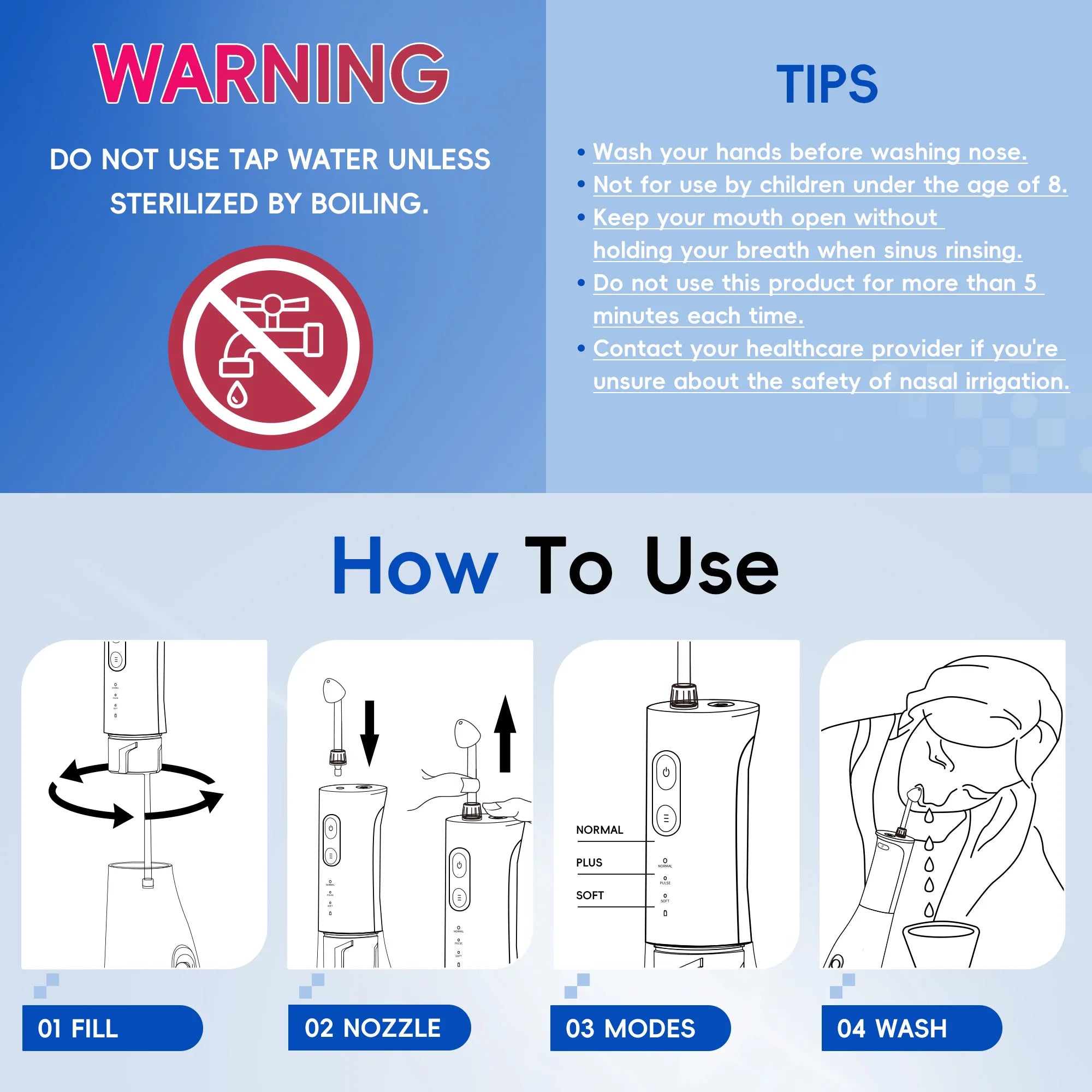 Electric Nasal Irrigator and Sinus Rinse System - 4