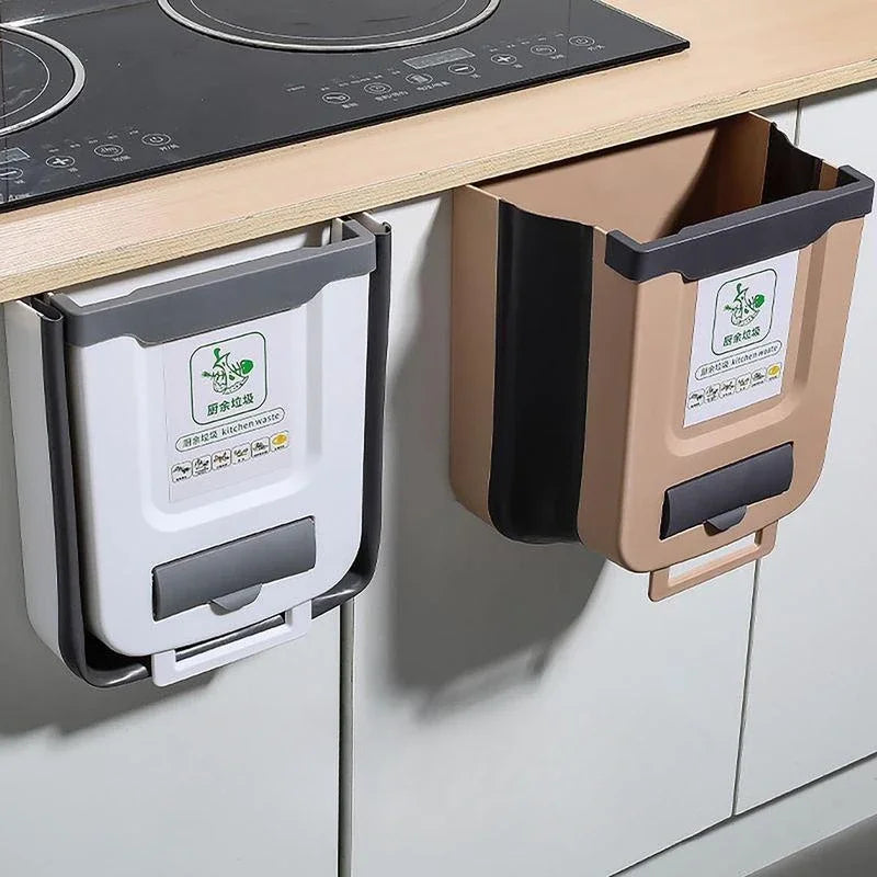 Foldable Hanging Trash Can for Kitchen and RV - 1