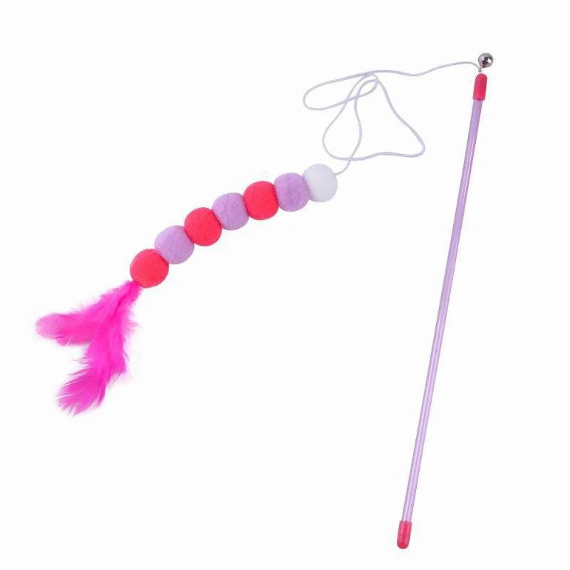 Interactive Cat Feather Toy Set with Telescopic Wand and 10 Attachments - 8