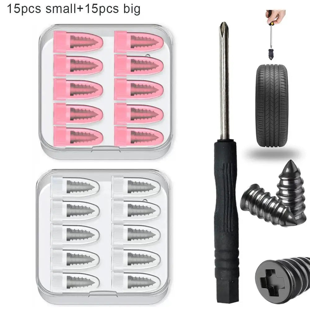 Quick Tire Puncture Repair Rubber Nail Kit - 16