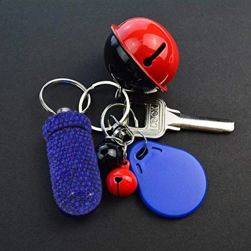 Waterproof Rhinestone Keychain Pill Holder Case - 2
