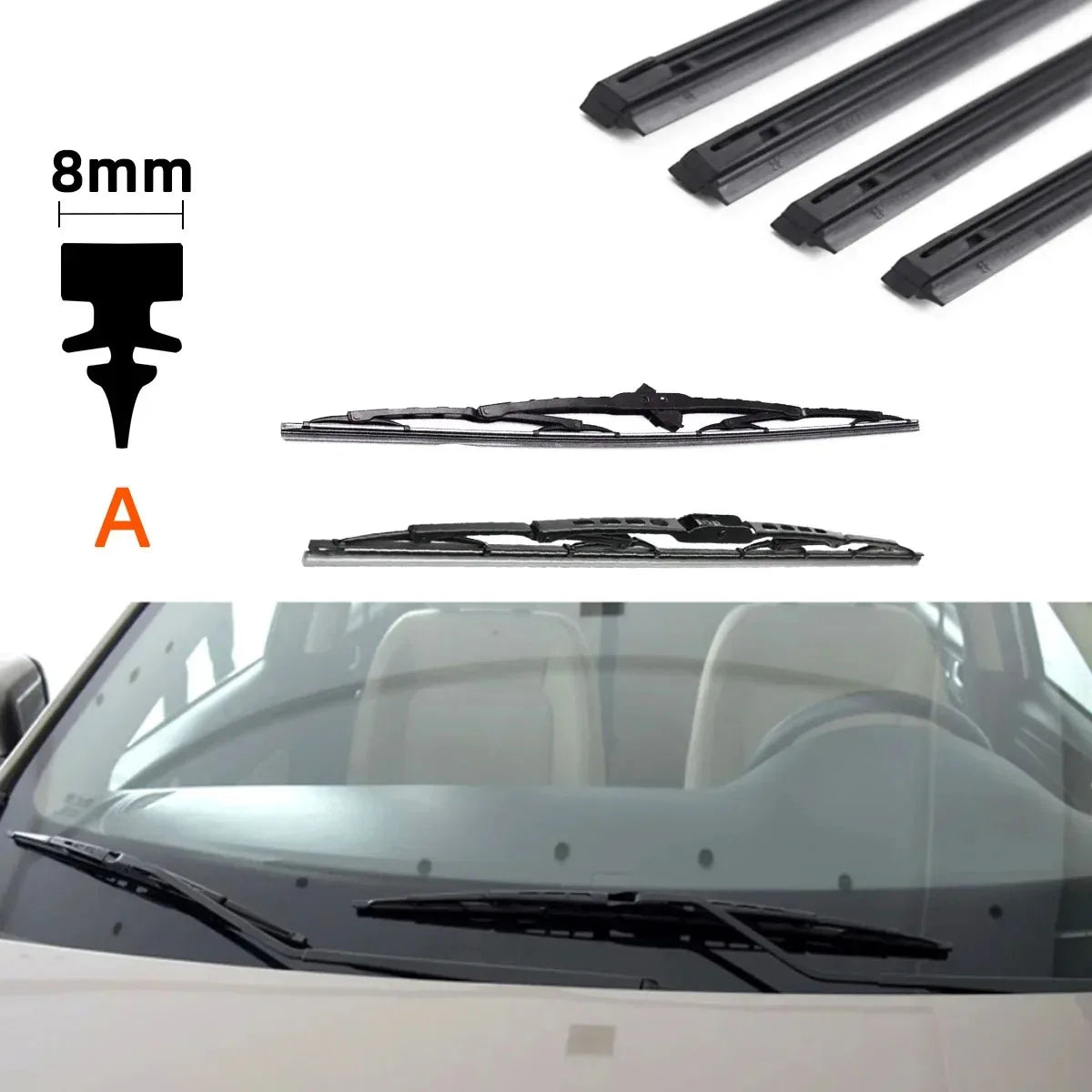Universal Car Wiper Blade Rubber Refill Strip - 18