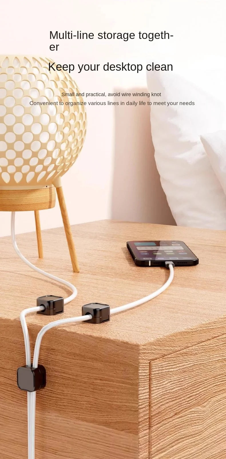 Adjustable Adhesive Cable Organizer Clips for Desk and Home - 12