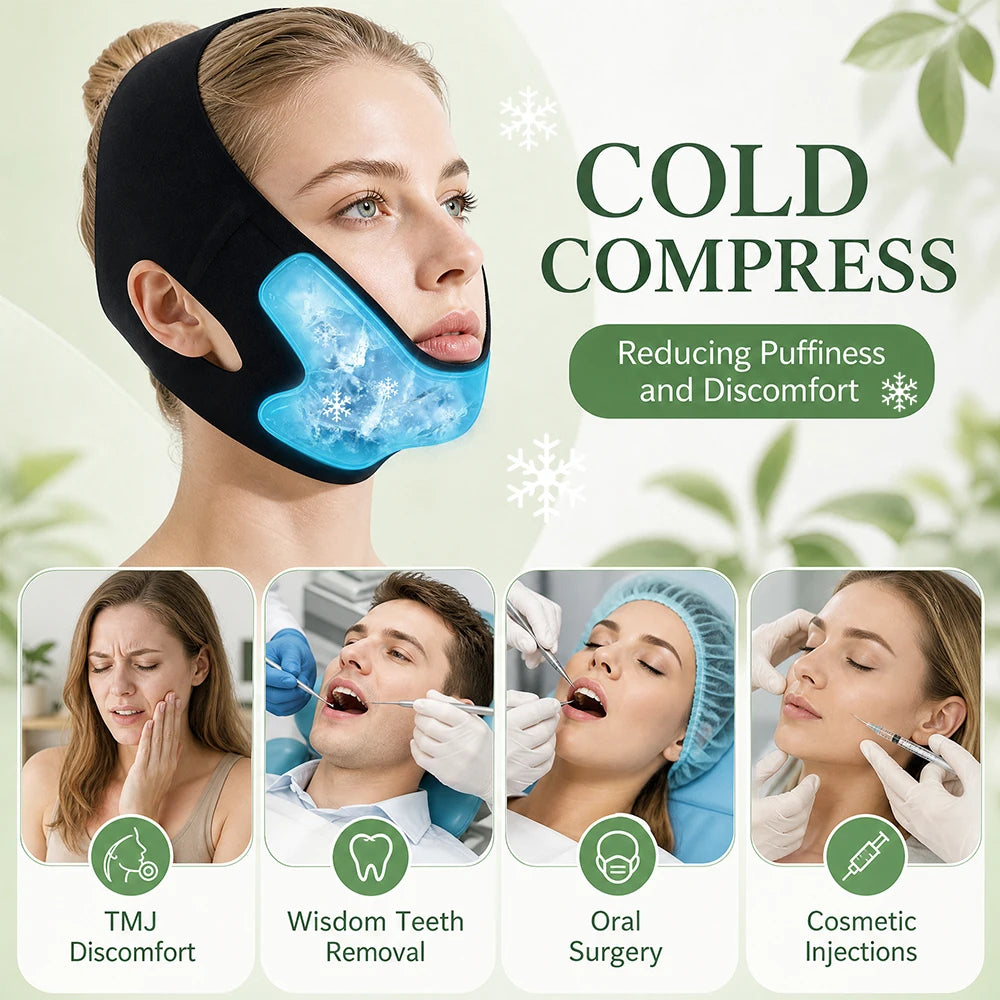 Hot and Cold Gel V-Line Face Lifting and Jaw Support Mask