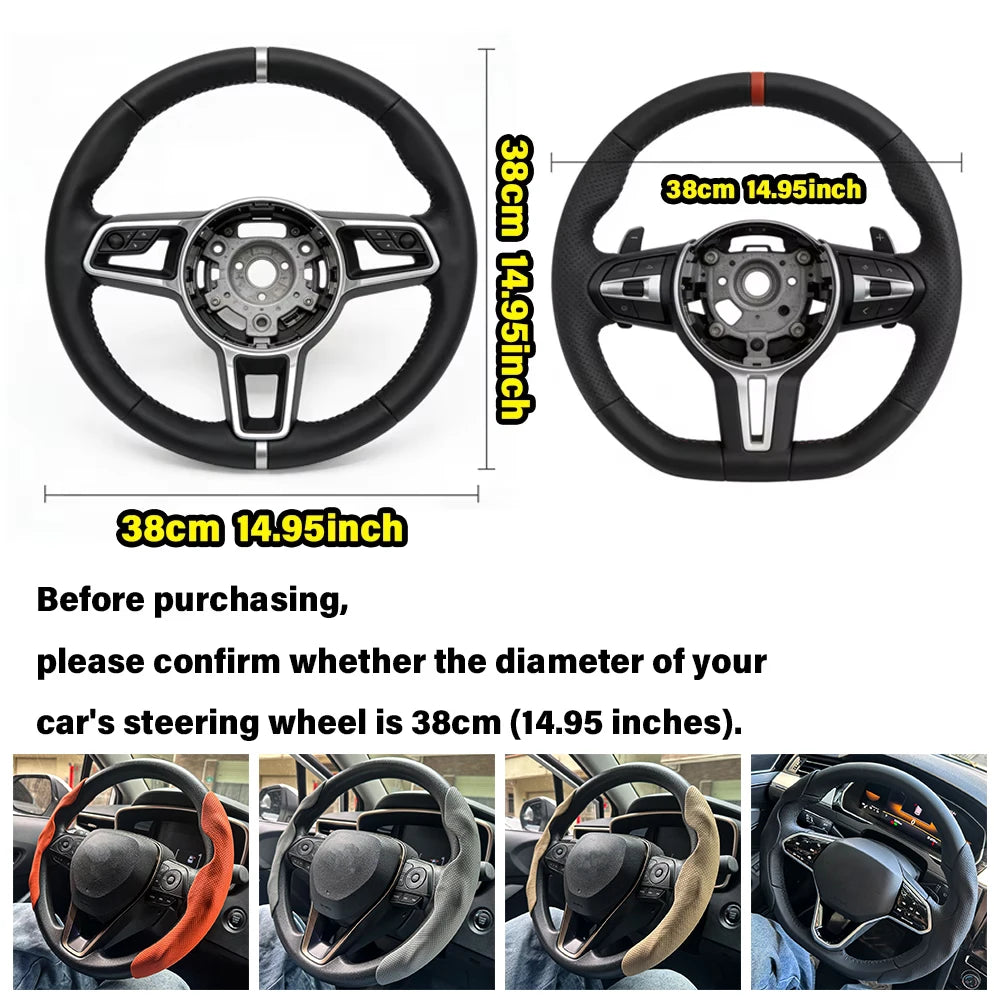 Non-Slip Universal Car Steering Wheel Cover Set