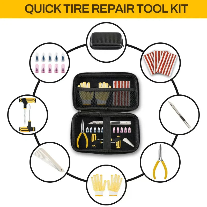 Emergency Tubeless Tire Puncture Repair Kit