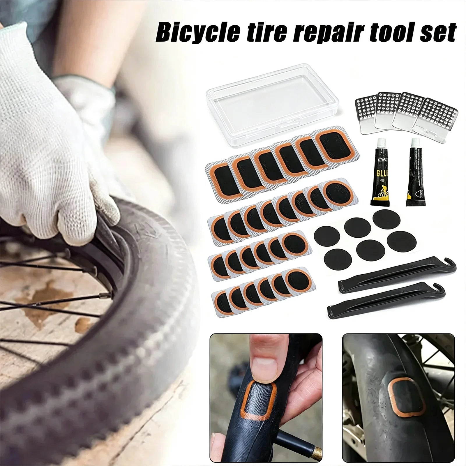 Universal Bicycle Tire Puncture Repair Kit - 6