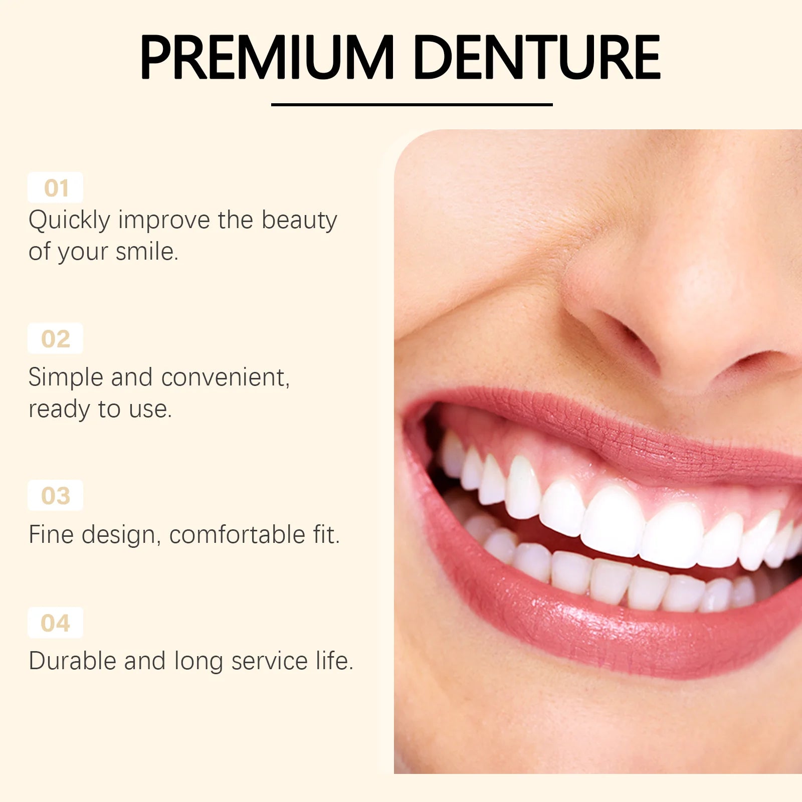 Flexible Silicone Temporary Denture Set for Missing Teeth - 11