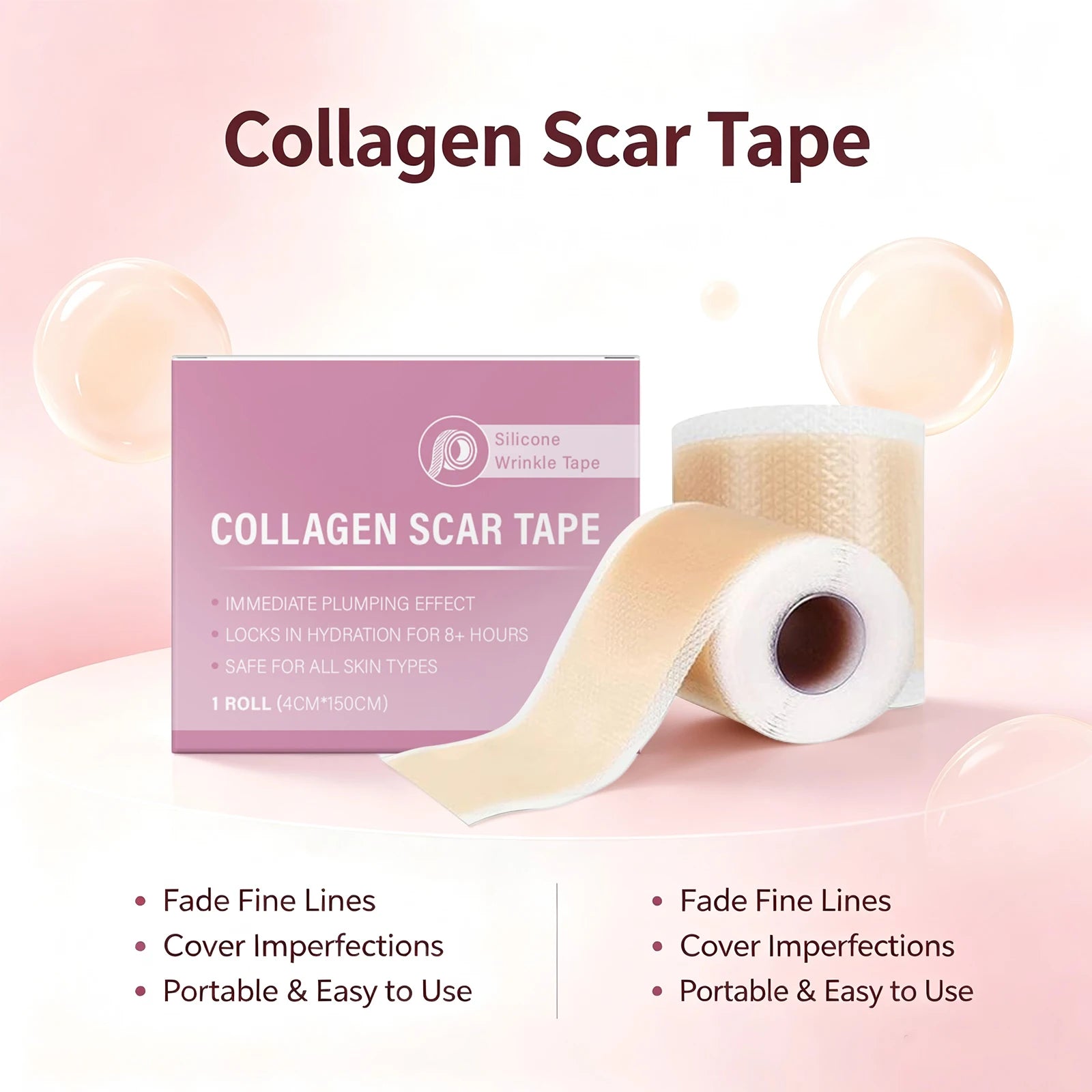 Silicone Collagen Scar Tape for Wrinkles and Blemish Coverage - 2