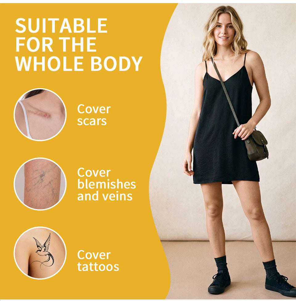 Waterproof Full Coverage Body Concealer for Scars, Tattoos and Veins - 10