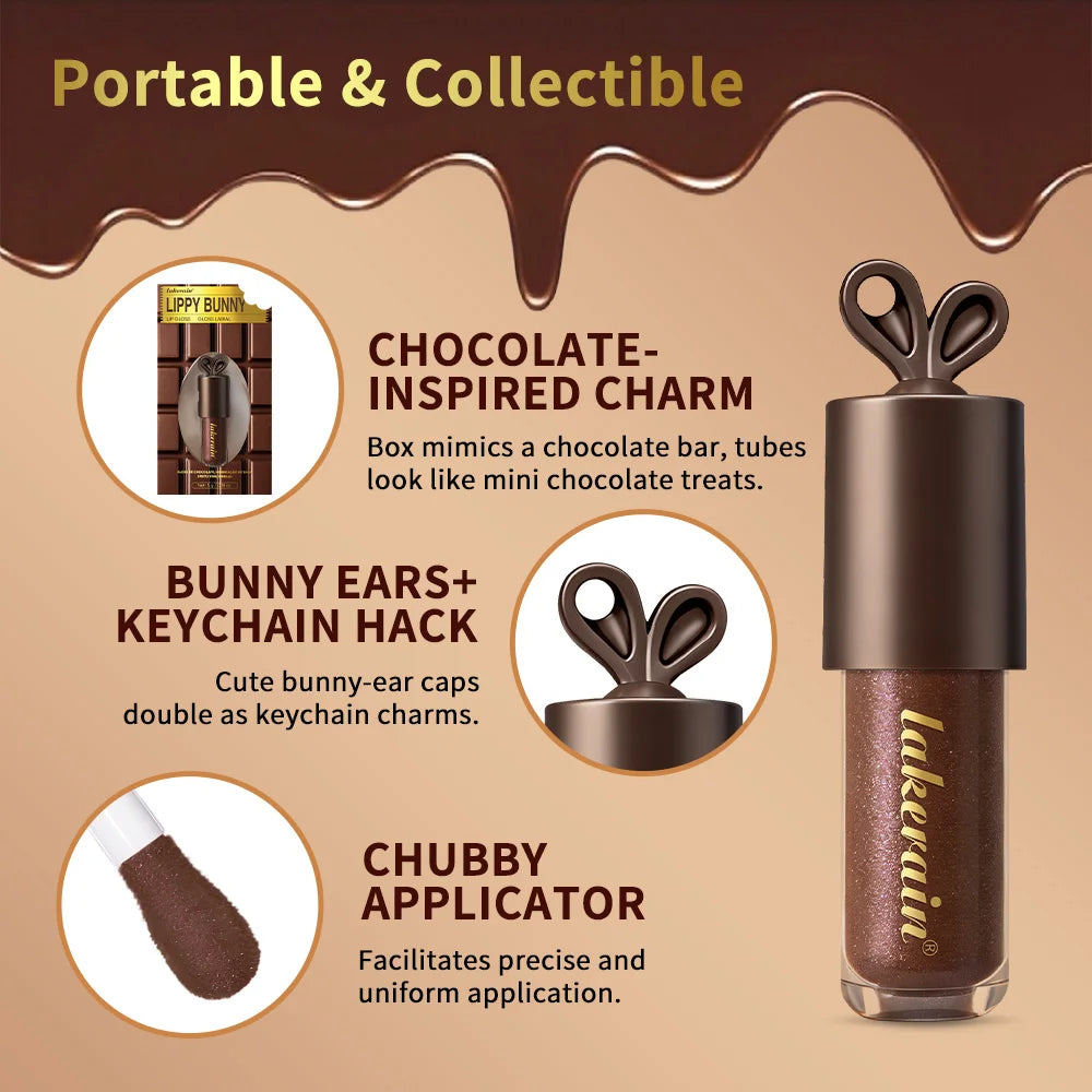 Moisturizing Chocolate Shimmer Lip Gloss for Plump Hydrated Lips - 6