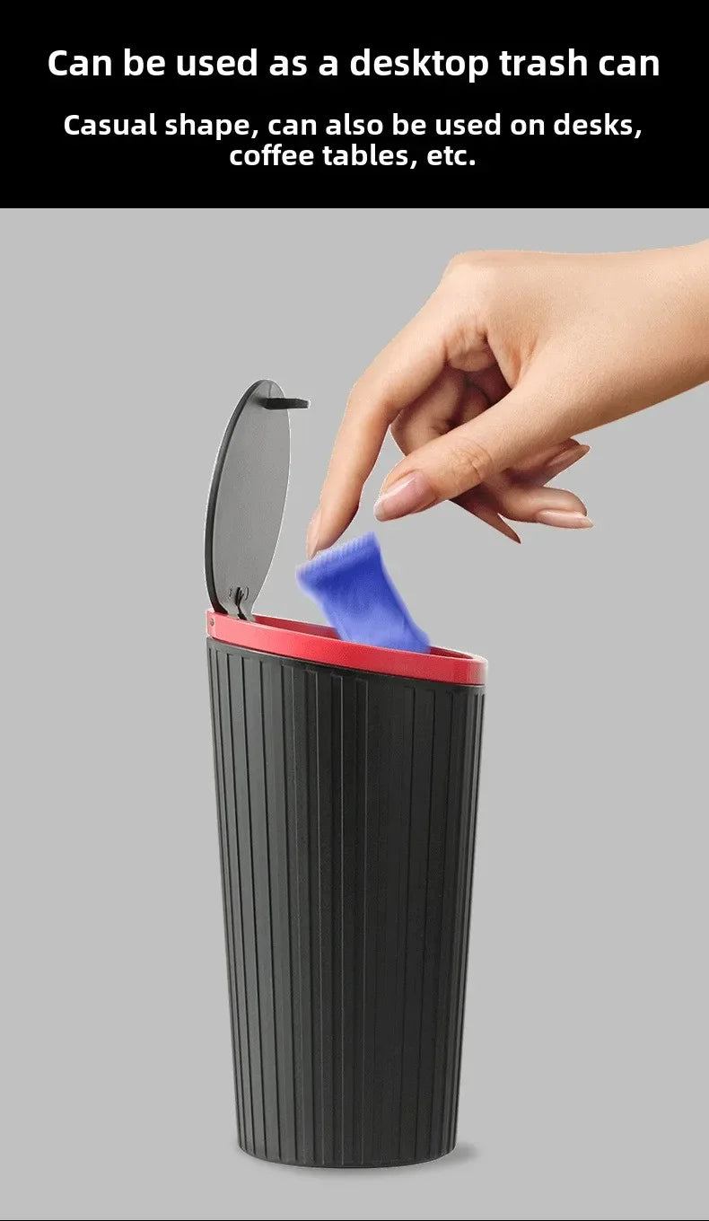 Portable Car Trash Bin Auto Garbage Can Interior Organizer Storage Bucket