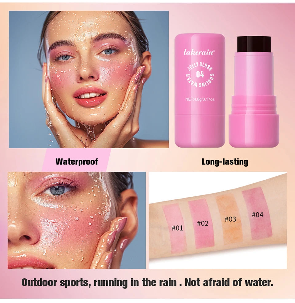 Cooling Water Jelly Blush Stick for Cheeks and Lips - 12