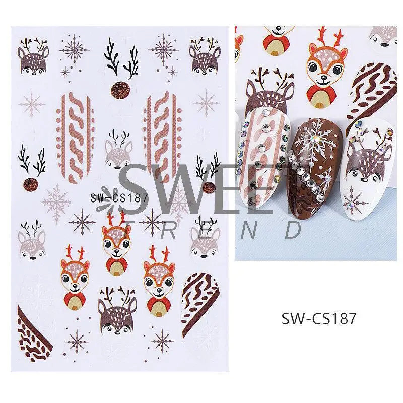 3D Christmas Cartoon Self-Adhesive Nail Art Decal Stickers - 25