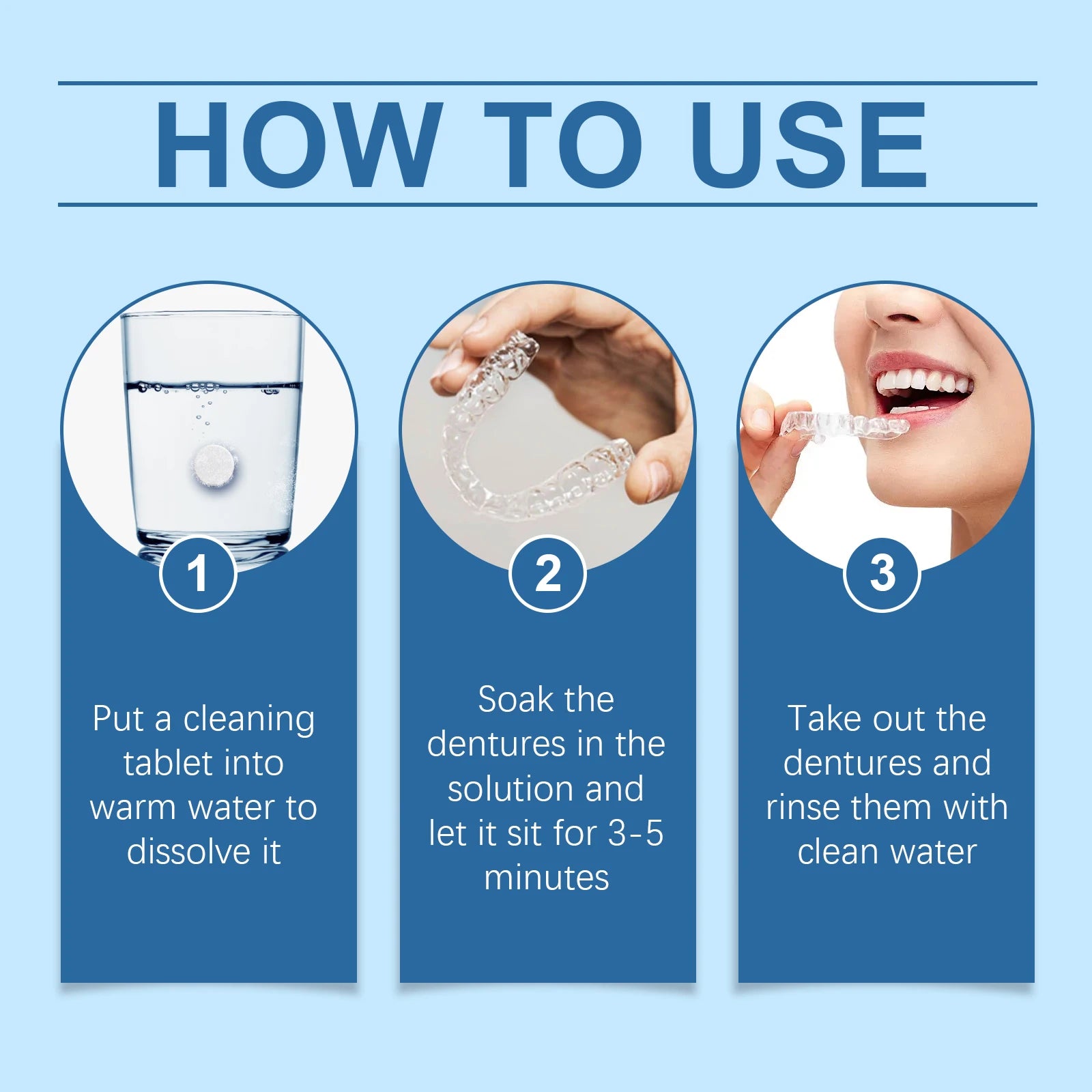 Effervescent Denture Cleaning Tablets for Fresh Breath - 12
