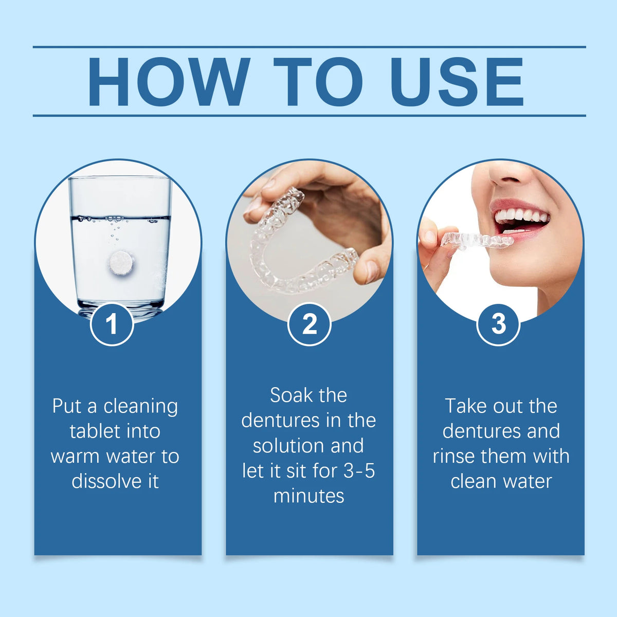 Effervescent Denture Cleaning Tablets for Fresh Breath