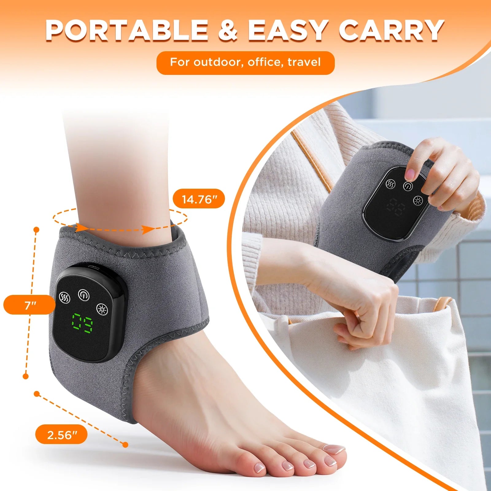 Heated Vibrating Ankle Massager Wrap - 6