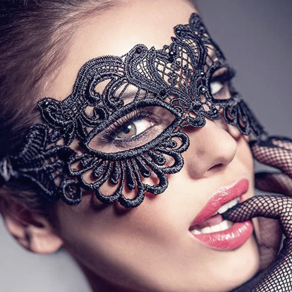 Women's Lace Masquerade Mask Elegant Hollow Half Face Costume Prop