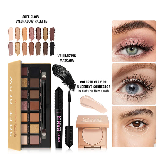 3-Piece Eye Makeup Set with Color Corrector and Eyeshadow Palette