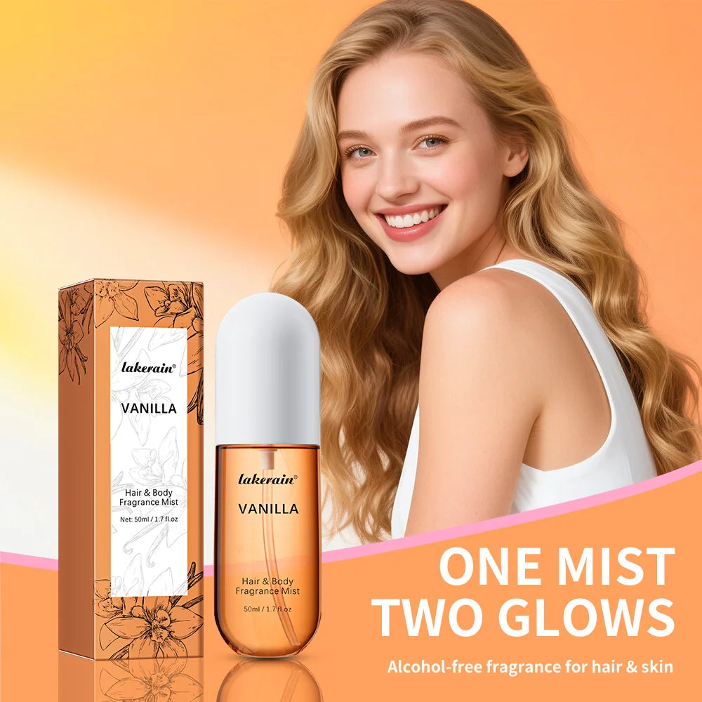 Long-Lasting Vanilla and Rose Hair and Body Fragrance Mist