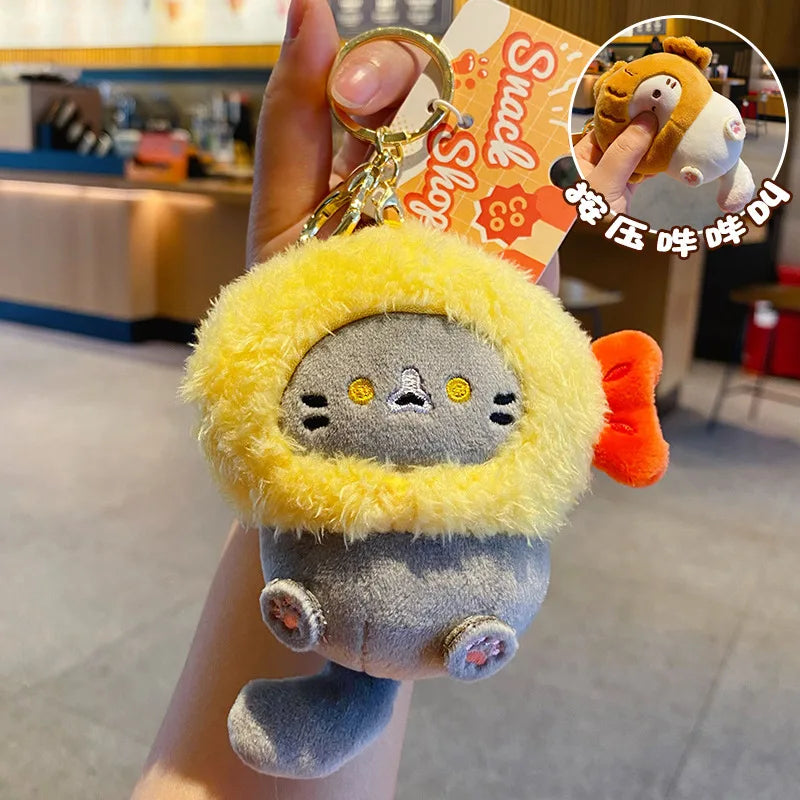 Cute Cat Plush Keychain Bag Charm - 13