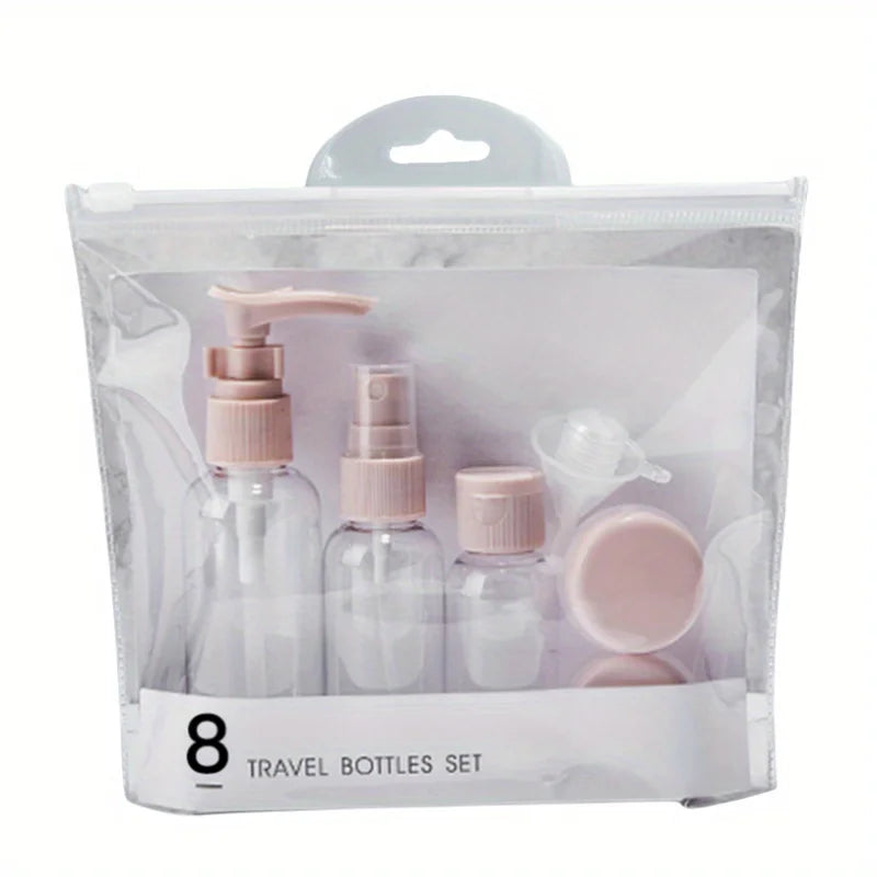8-Piece Portable Travel Refillable Bottle Set
