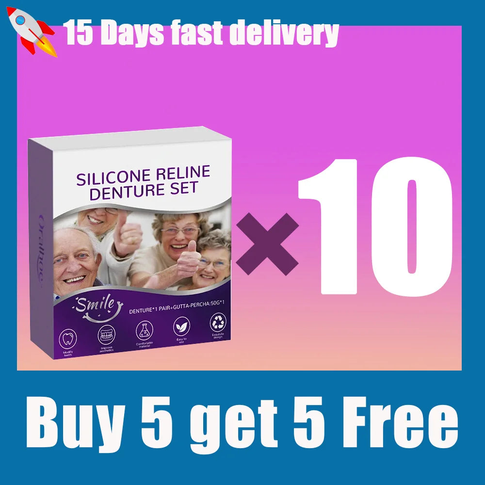 Comfort Fit Silicone Denture Reline and Care Kit - 9
