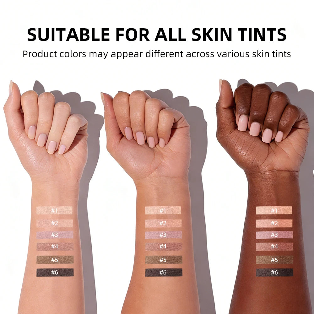 6-Color Matte Eyeshadow Palette for Natural and Smokey Eye Looks - 6