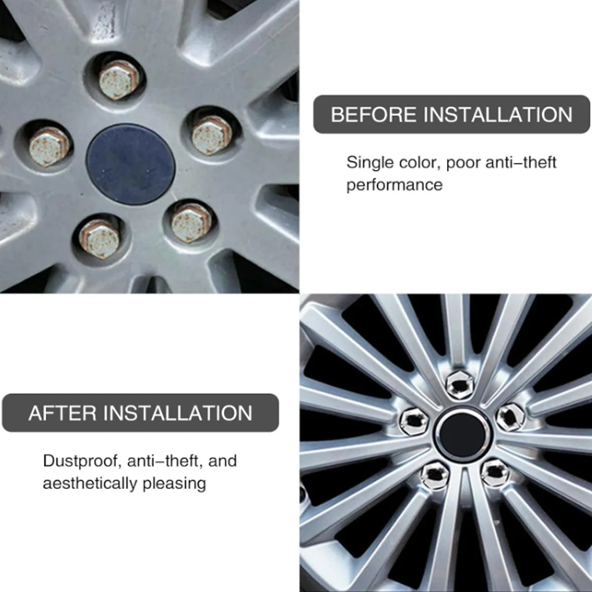 Protective Car Wheel Nut Covers for Rim Bolt Protection - 5