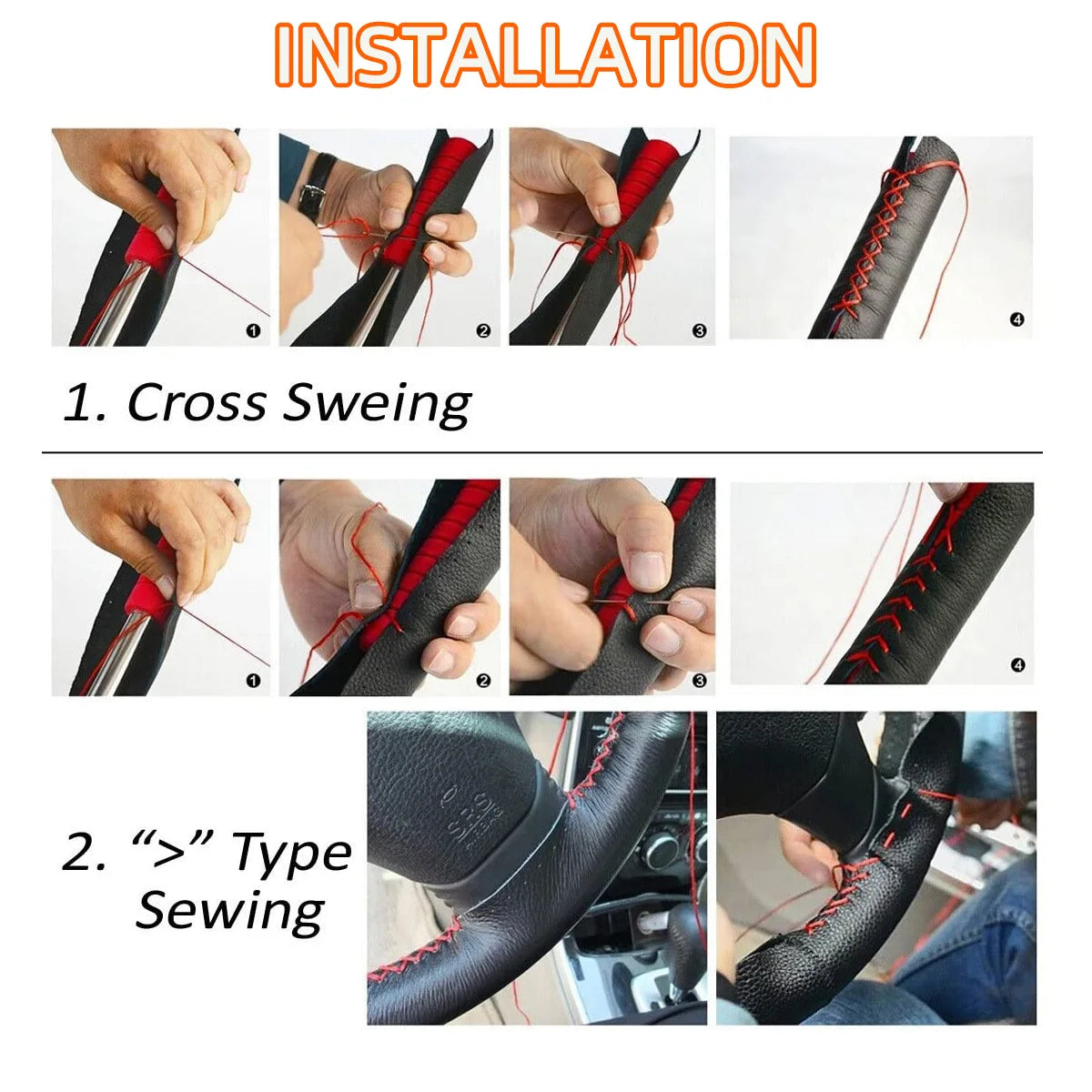 DIY Hand-Stitched Leather Steering Wheel Cover