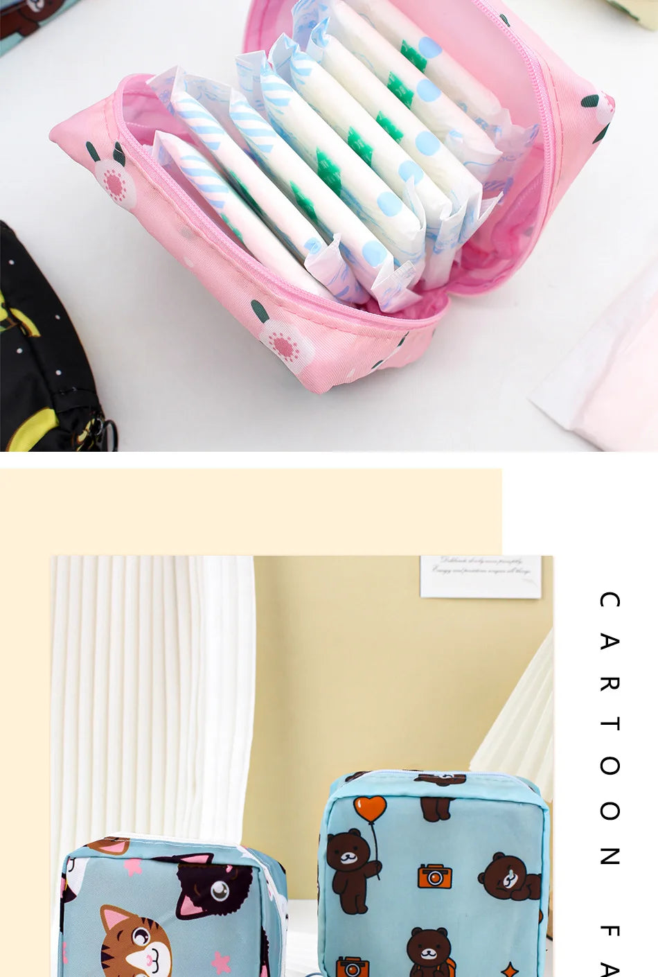 Portable Multi-Functional Sanitary Napkin and Travel Storage Pouch