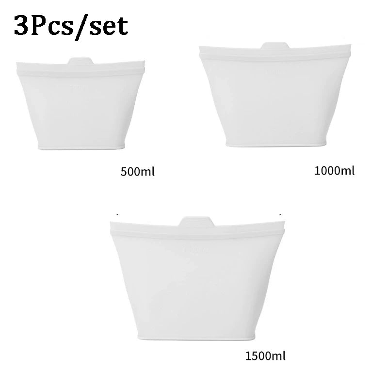 Reusable Silicone Food Storage Bags for Kitchen Organization