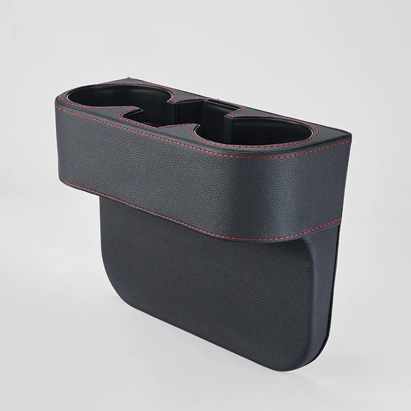 Leather Car Seat Gap Organizer and Dual Cup Holder