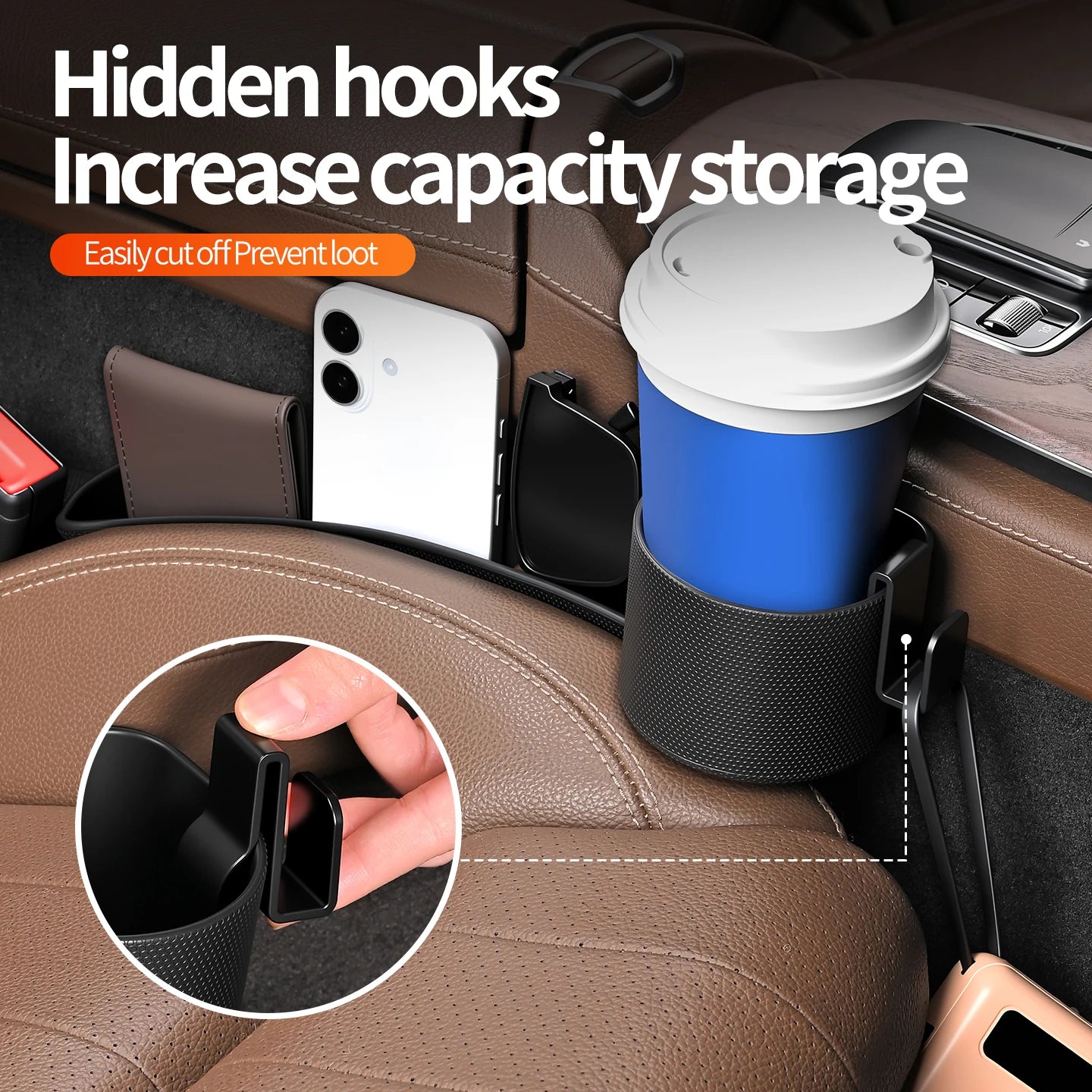 Universal Car Seat Gap Organizer and Cup Holder - 4