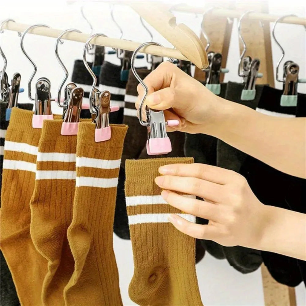 Portable Stainless Steel Laundry Hanger Clips for Closet Organization - 8