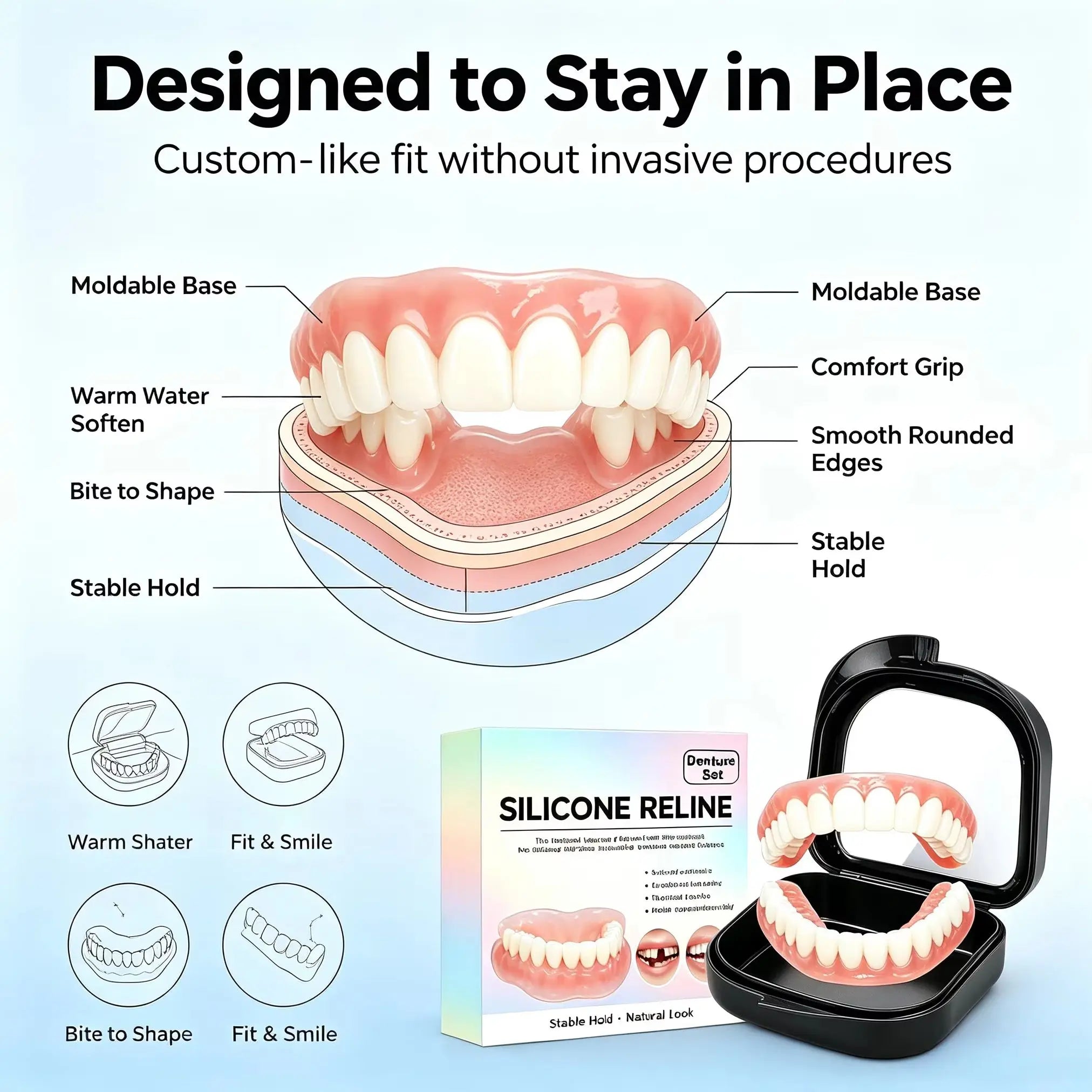 Comfort Fit Silicone Dentures for Instant Smile Restoration - 6