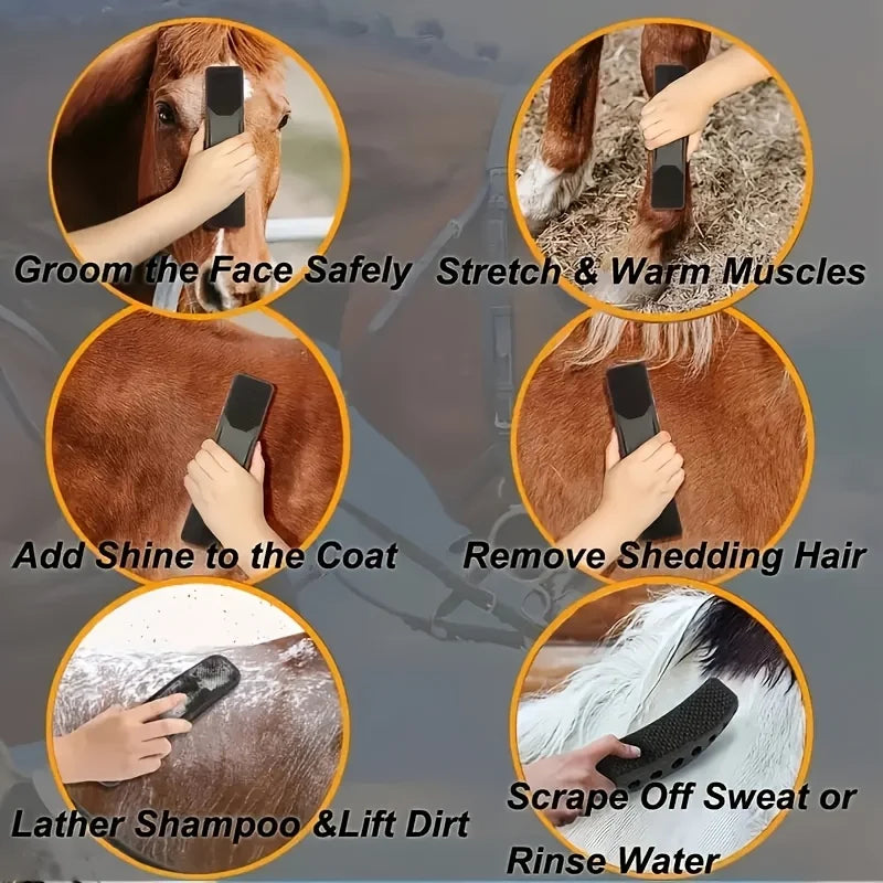 6-in-1 Horse Grooming and Massage Brush