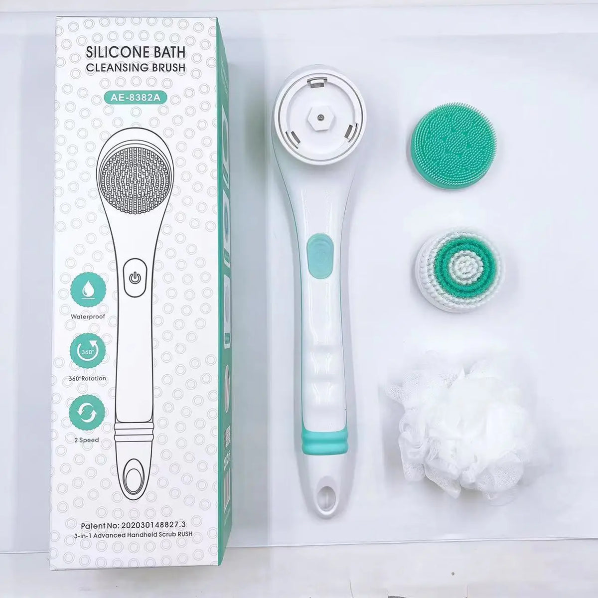 Electric Long Handle Body Scrubbing Brush for Deep Exfoliation
