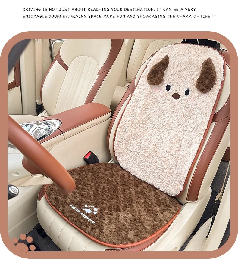Cute Cartoon Animal Plush Car Seat Cushion and Pillow Set - 14