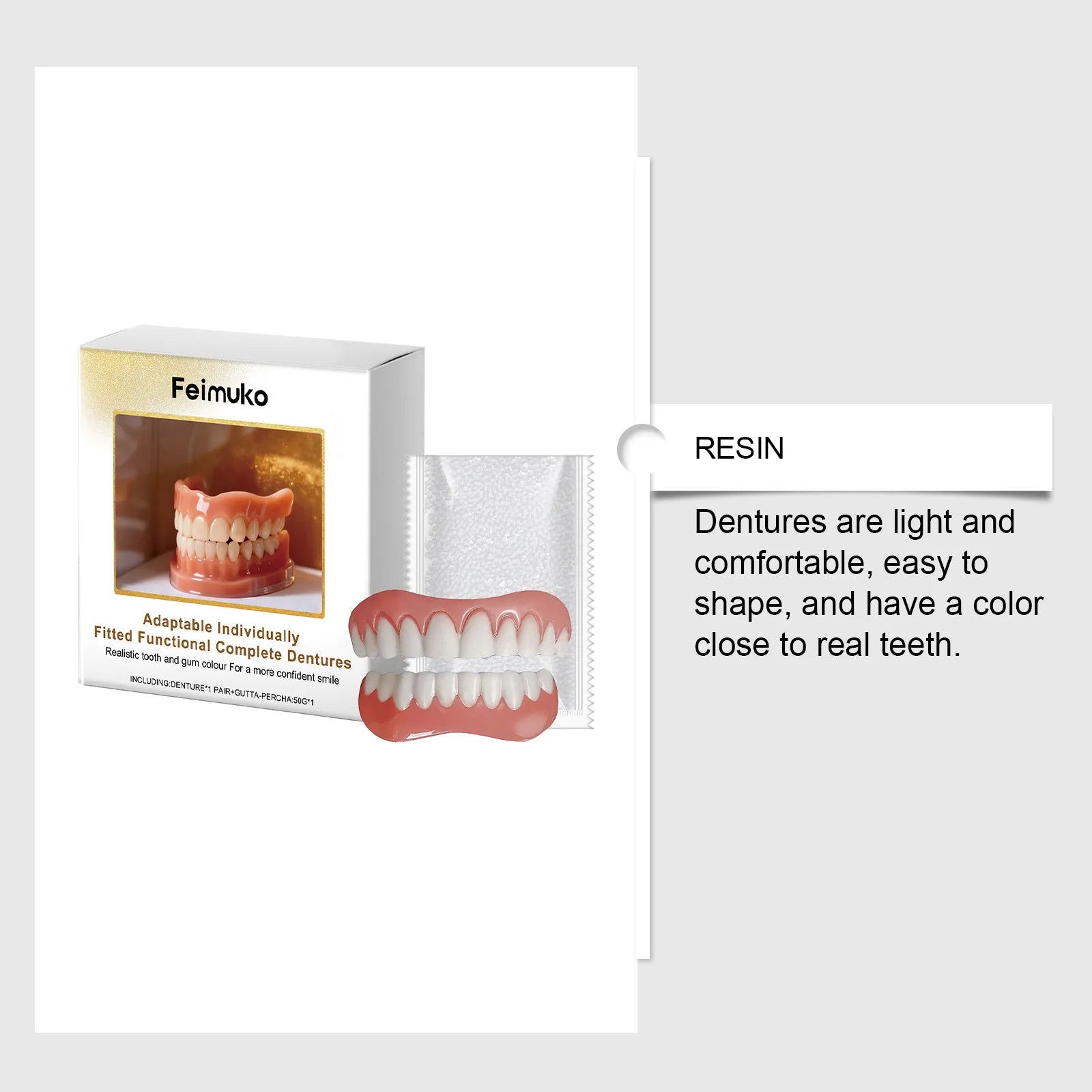 Comfortable Fit Silicone Denture Set for Instant Smile Enhancement - 4