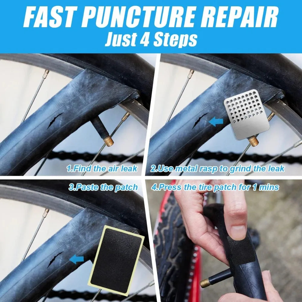 Self-Adhesive Bike Tire Puncture Repair Kit - 9